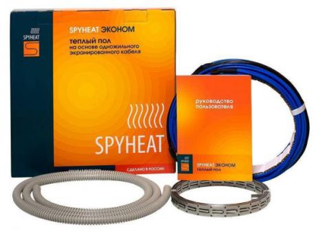 Комплекты тёплых полов SPYHEAT Эконом SH-1200 греющий кабель 7мм 1200Вт 6.7м2 гарантия 20лет