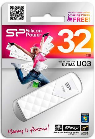 Флешка USB 32Gb Silicon Power Ultima U03 SP032GBUF2U03V1W белый
