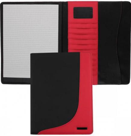 Папка с блокнотом,PVC,комбинированная,черно-красная,разм.32 х 24 см