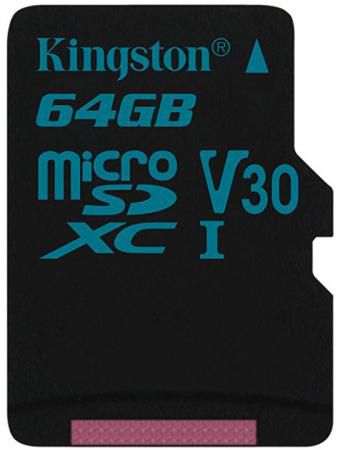 Карта памяти MicroSDXC 64GB Kingston Class UHS-I U3 V30 Canvas Go [SDCG2/64GBSP]