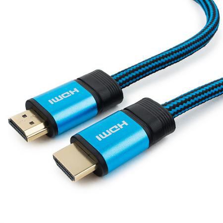 Кабель HDMI 4.5м Cablexpert CC-G-HDMI01-4.5M круглый черный синий CC-G-HDMI01