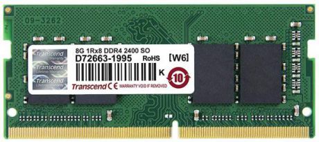 Оперативная память для ноутбука 8Gb (1x8Gb) PC4-19200 2400MHz DDR4 SO-DIMM CL17 Transcend JM2400HSB-8G