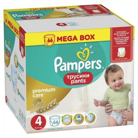 Трусики Pampers Premium Care Pants 4 (8-14 кг) 66 шт