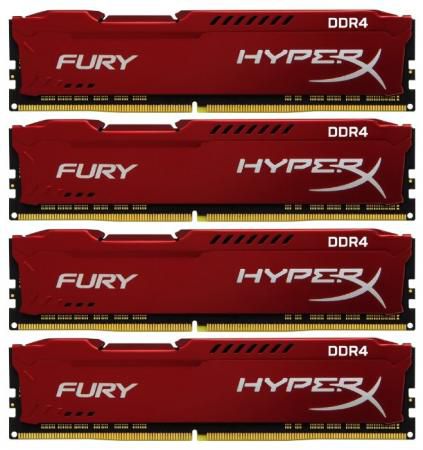 Оперативная память 64Gb (4x16Gb) PC4-19200 2400MHz DDR4 DIMM CL15 Kingston HyperX FURY Red HX424C15FRK4/64