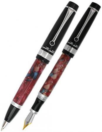 Набор Alchimia Перьевая ручка+Шариковая ручка, черн. колпачок, хромированные детали