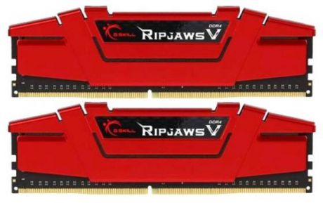 Модуль памяти DDR4 G.SKILL RIPJAWS V 8GB (2x4GB kit) 2400MHz CL15 PC4-19200 1.2V / F4-2400C15D-8GVR / Blazing Red