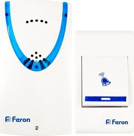 Звонок электрический дверной FERON 23678 32 мелодии, белый, синий E-222