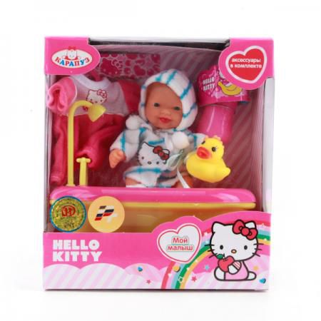 Игровой набор Карапуз Hello Kitty в ванночке с аксессуарами 10 см U536-Н43012