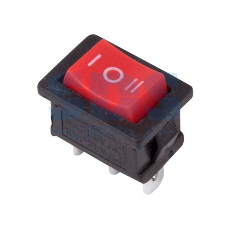 Выключатель клавишный 250V 6А (3с) ON-OFF-ON красный с нейтралью Mini REXANT