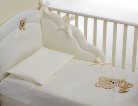 Постельный сет 4 предмета Baby Expert Abbracci (пододеяльник, бампер, одеяло и наволочка/крем)