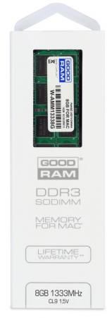 Оперативная память для ноутбука 8Gb (1x8Gb) PC3-10600 1333MHz DDR3 SO-DIMM Goodram W-AMM13338G