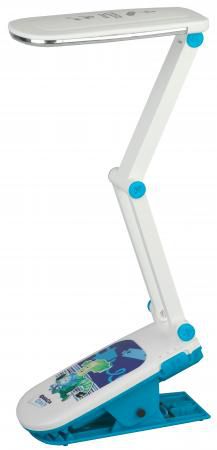ЭРА Б0016268 Настольный светодиодный светильник NLED-424-2.5W-BU синий, дизайн "Фиксики"{складной, аккумулятор, 2 режима яркости, цвет. температура 3000К}