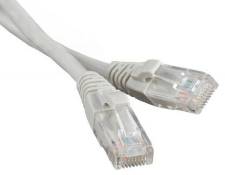 Патч-корд RJ45 - RJ45, 2 пары, UTP, категория 5е, 0.5 м, серый, TWT TWT2-45-45-0.5-GY