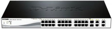 D-Link DES-1210-28P/C2A, L2 Smart Switch with 24 10/100Base-TX ports and 2 10/100/1000Base-T ports and 2 100/1000Base-T/SFP combo-ports (4 PoE ports 802.3af/802.3at (30 W), 20 PoE ports 802.3af (15,4