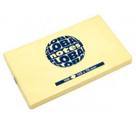 Бумага с липким слоем Global 100 листов 125х75 мм желтый 365501