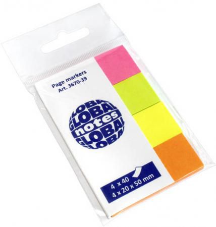 Стикер Global 160 листов 20x50 мм многоцветный 367039