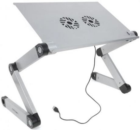 CROWN Столик для ноутбука CMLS-116G ( до 17”, размеры панели (Д*Ш): 42*27.5см, регулируемая высота до 48см, два кулера, питание от USB)