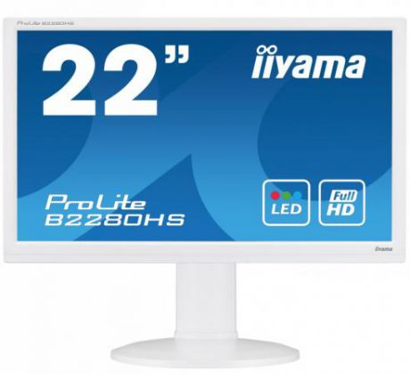 Монитор Iiyama 21.5" ProLite B2280HS-W1 белый TN LED 5ms 16:9 DVI HDMI M/M полуматовая HAS 1000:1 250cd 160гр/160гр 1920x1080 D-Sub FHD 5.2кг