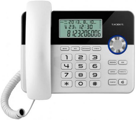 Телефон проводной Texet TX-259 серебристо-черный