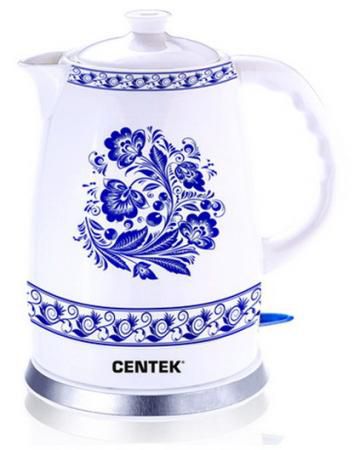 Чайник Centek CT-1058 2000 Вт белый рисунок 2 л керамика