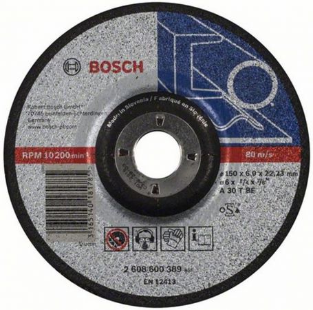 Круг зачистной BOSCH Expert for Metal 150x6x22 по металлу (2.608.600.389) 150 Х 6 Х 22, по металлу