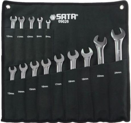 Набор комбинированных ключей SATA 09026 (8 - 24 мм) 14 шт.