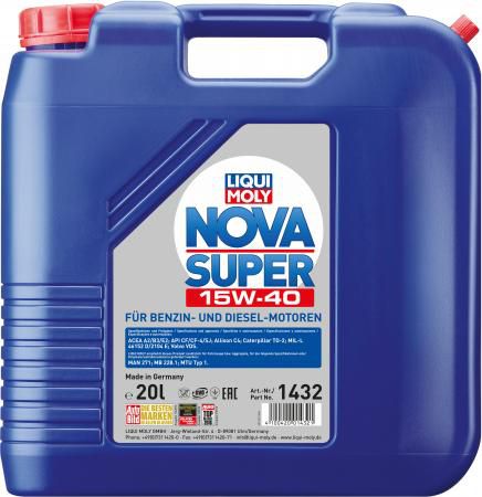 Минеральное моторное масло LiquiMoly Nova Super 15W40 20 л 1432