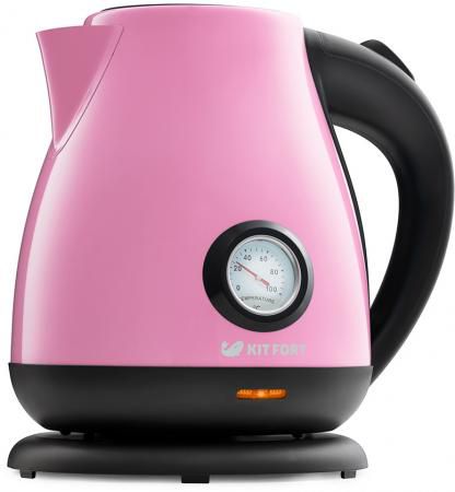 Чайник KITFORT KT-642-1 2200 Вт розовый чёрный 1.7 л металл/пластик