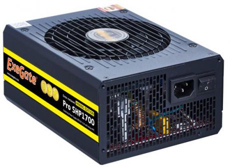 Exegate EX270871RUS Блок питания 1700W Exegate Pro SHP1700 mining КПД 88%, ATX, black, APFC, 14cm, 24p+2*(4+4)p, 2*P