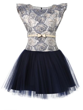 Selina Style Selina Style Нарядное платье с ободком и ремешком (темно-синее)