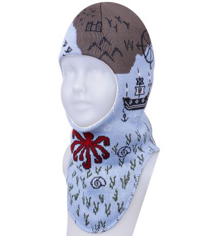 Vilukissa Vilukissa Шапка-шлем Adventure зимняя для мальчика (коричнево-голубая)