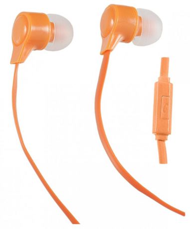Наушники Perfeo HANDY оранжевый PF-HND-ORG Проводные / Внутриканальные с микрофоном / Оранжевый / 20 Гц - 20 кГц / Двухстороннее / Mini-jack / 3.5 мм