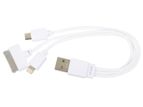 Зарядное устройство CBR Human Friends Octopus microUSB 30-pin Apple 8-pin Lightning USB белый