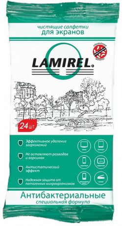 Влажные салфетки Fellowes Lamirel LA-21617(01) 24 шт