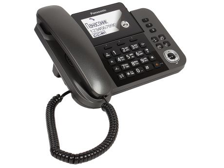 Телефон DECT Panasonic KX-TGF320RUM АОН, Стационар 3,4" + Трубка, Caller ID 50, Эко-режим, Память 100, Black-List, Автоответчик