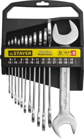 Набор рожковых ключей STAYER 27037-H12 (6 - 32 мм) 12 шт.