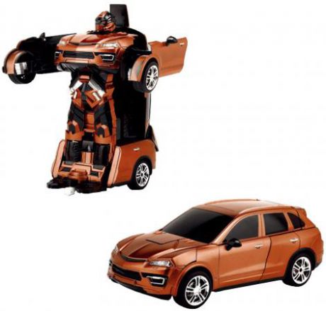 1toy Робот на р/у 2,4GHz, трансформирующийся в машину, оранжевый