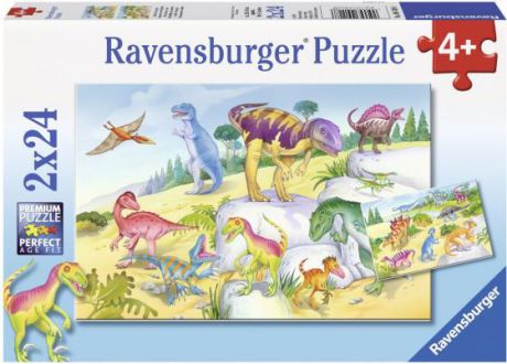 Пазл Ravensburger "Красочные динозавры" 2 х 24 элемента