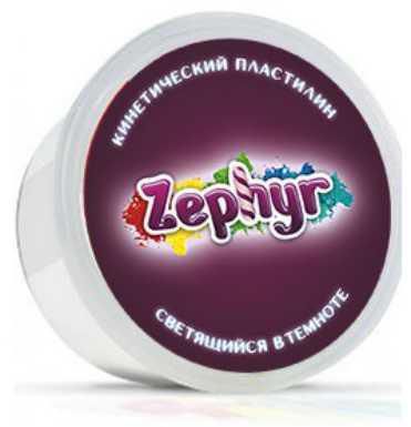 Кинетический пластилин "Zephyr"-светящийся в темноте (0,150 кг в банке) (извините, гиперссылка на ка