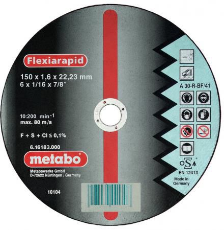 Отрезной круг Metabo Flexiarapid 150x1.6 прямой A30R 616183000