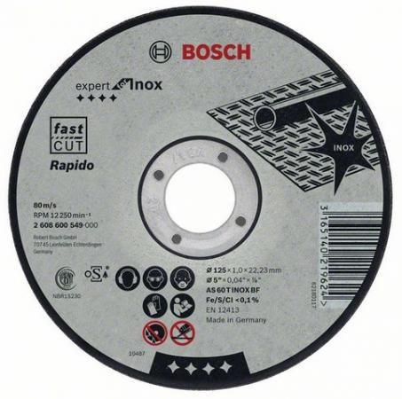 Круг отрезной BOSCH Expert for Inox 180x1,6x22 (2.608.603.406) по нержавеющей стали
