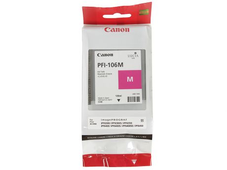 Картридж Canon PFI-106 M для плоттера iPF6400/6400S/6400SE/6450. Пурпурный. 130 мл.
