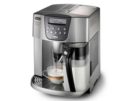 Кофемашина DeLonghi ESAM 4500 мощность 1350Вт, давление помпы 15Бар, регулировка степени помола, тип кофе- молотый/зерновой, таймер, самоочистка, капп