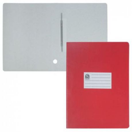 Офис-папка скоросшиватель, лакированный микрогофрокартон, 470 г/кв.м,233х30х315 мм, красный