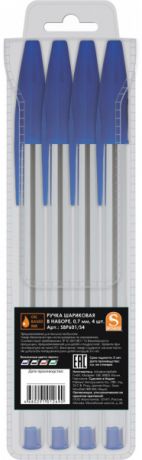 Набор шариковых ручек SPONSOR SBP601/S4-1 4 шт синий 0.7 мм SBP601/S4-1