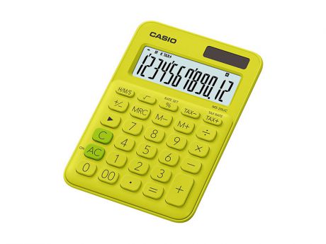 Калькулятор настольный CASIO MS-20UC-YG-S-EC 12-разрядный желтый/зеленый