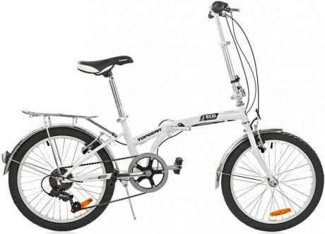 Велосипед Top Gear Eco диаметр колес: 20 дюймов, размер рамы: 11 дюймов, 6 скоростей, складной, белый, ВНС2085