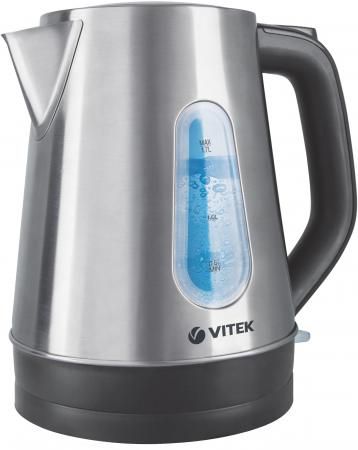 Чайник Vitek VT-7038 ST серебристый чёрный 2200 Вт, 1.7 л, нержавеющая сталь