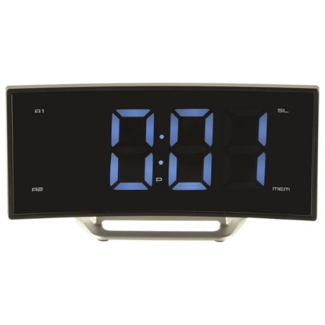 Часы с радиоприемником MAX CR-2906w Синий LED дисплей 1.8", slim дизайн,2 будильника,FM радио
