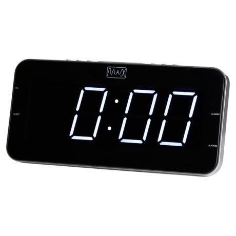 Часы с радиоприемником MAX CR-2904w Белый LED дисплей 1.8", 2 будильника, AM/FM радио